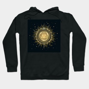 Sun in the Sky Mystic Illustration isolated on black Hoodie